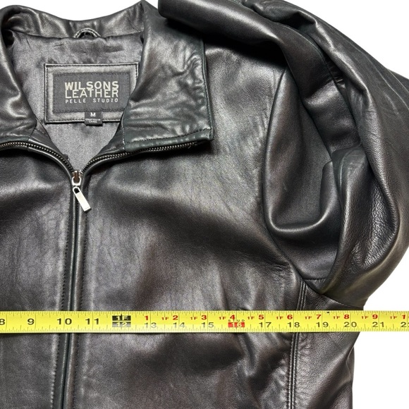 Wilsons Leather Pelle Studio Womens Black Leather Jacket Size M *Read - Picture 7 of 11